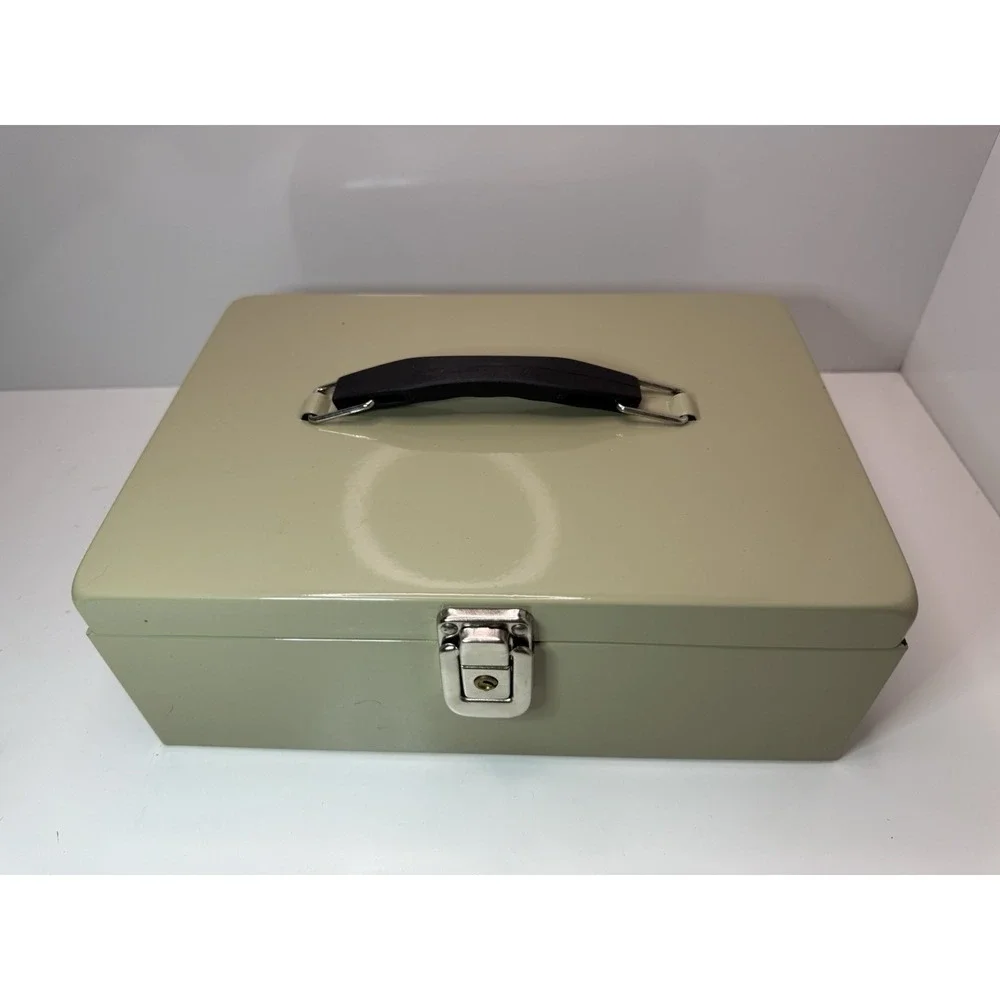 NEW Steel Cash Box w/ Lock & 2 Keys – Money Safe Coin Tray Organizer